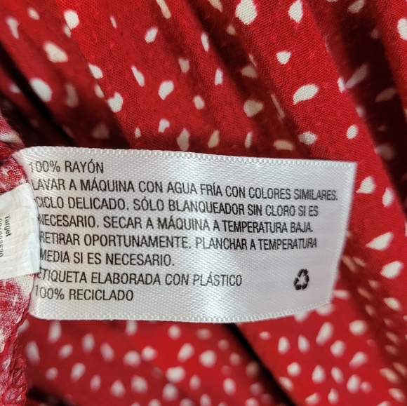 Ava&Viv Ruffled Tiered Tie-neck Long Sleeve Red Maxi Dress Peasant, Grannycore - Picture 9 of 11